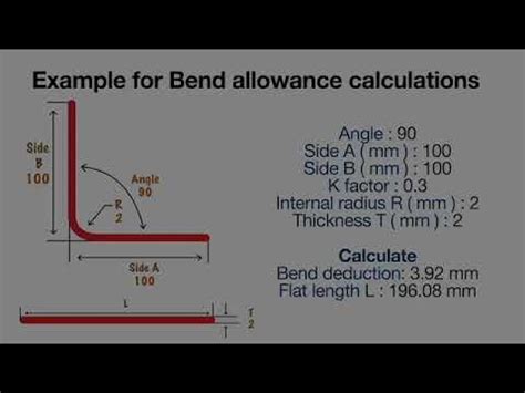 sheet metal calculation formula|sheet metal bending allowance chart.